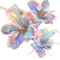 A picture displaying a shimmering blossom showcasing its iridescent petals png