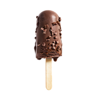 A chilly chocolate stick cone ice cream stands alone, isolated from its surroundings png