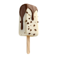 A chilly chocolate stick cone ice cream stands alone, isolated from its surroundings png