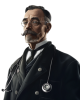 A physician stands alone high-resolution image capturing intricate details png