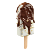 A chilly chocolate stick cone ice cream stands alone, isolated from its surroundings png