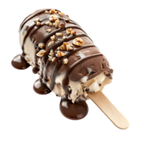 A chilly chocolate stick cone ice cream stands alone, isolated from its surroundings png