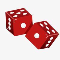 Red dice for game. EPS10. vector