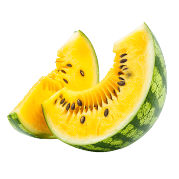 Gelb Wassermelone isoliert gegen transparent Hintergrund png