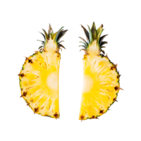Two slices of pineapple isolated on a transparent background png
