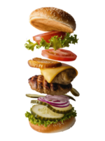 Delectable Deconstructed Double Cheeseburger png