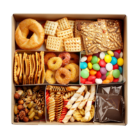 Different Kind of Cookies in a Box on Transparent Background png