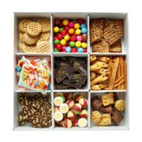 Different Kind of Cookies in a Box on Transparent Background png