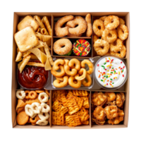 Different Kind of Cookies in a Box on Transparent Background png