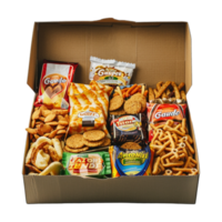 Different Kind of Cookies in a Box on Transparent Background png