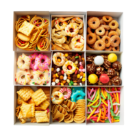 Different Kind of Cookies in a Box on Transparent Background png