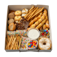 Different Kind of Cookies in a Box on Transparent Background png