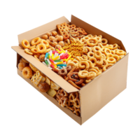 Different Kind of Cookies in a Box on Transparent Background png