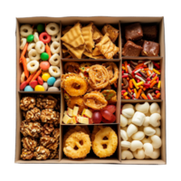 Different Kind of Cookies in a Box on Transparent Background png