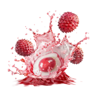 Lychee Splash on Transparent Background png