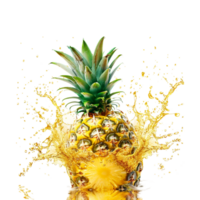 Pineapple Splash on Transparent Background png