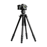 DSLR Camera on Tripod on Transparent Background png