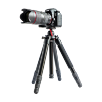 DSLR Camera on Tripod on Transparent Background png