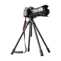 DSLR Camera on Tripod on Transparent Background png