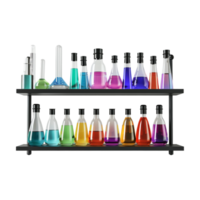 Testing Tubes with Liquid in Lab on Transparent Background png