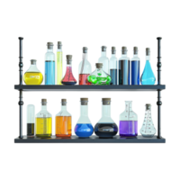Testing Tubes with Liquid in Lab on Transparent Background png