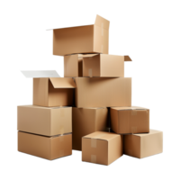 Boxes Stack for Delivery on Transparent Background png