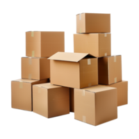 Boxes Stack for Delivery on Transparent Background png