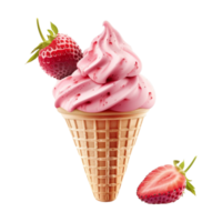 Strawberry Ice Cream on Transparent Background png