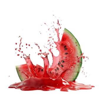 Wassermelone Spritzen auf transparent Hintergrund png