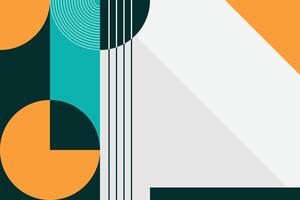 Chic abstract with bold orange teal and black shapes accented with stripes and curves perfect for striking web design vector