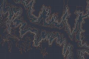Artistic depiction of a topographic map with multicolored contour lines, representing diverse terrains and landscapes, suitable for exploration themes vector