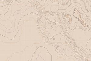 Neutral-toned topographic map emphasizing geographical features and hiking trails, offering a serene and detailed view of the terrain for explorers vector