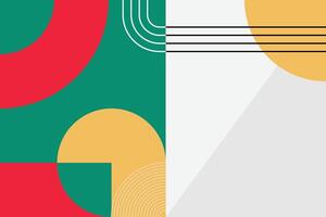 Bold abstract design with rich red and green tones, offset by yellow curves and black lines, ideal for dynamic and engaging visuals vector
