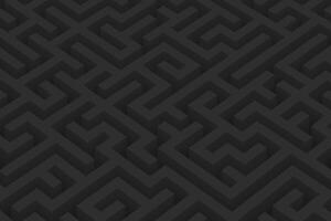 A sleek dark geometric pattern with a maze-inspired design offering an elegant and contemporary backdrop or wallpaper vector