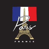 simple illustration design of paris eiffel tower vector