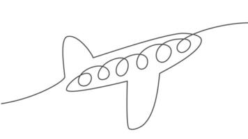 Airplane. Animated self drawing of continuous black line sketch on white background. video