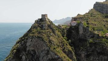 Sant'Alessio Siculo In Sicily Cliff Near The Ocean Aerial View video