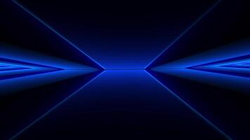 Looped blue neon background with futuristic shapes and bright elements with soft glow effect. Dark animation for science fiction, digital technology and music performance. Seamless vj loop , 4K 60 fps video