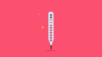 animated medical thermometer with temperature rise and fall, simple funny motion graphic explanation for health and fitness, 4k animated video