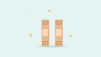 medical bandage animation jumping, funny simple plaster explanation that is good for health, 4k animation video