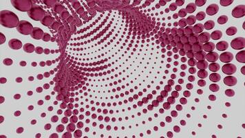 Tunnel of many colored balls. Design. Moving 3d tunnel with pulsating balls. Tunnel of many pulsating balls on white background video