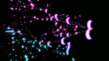 3d neural network with electrical impulses. Design. Neural branches with fast glowing pulses on black background. Simple illustration of neural impulses in brain video