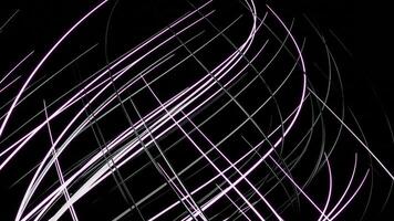 Black background.Design.Bright white swirling lines that move around the entire background in animation. video