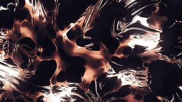 Orange background. Motion. Bright neon blots in 3d format that expand and reverse with shades of black background. video