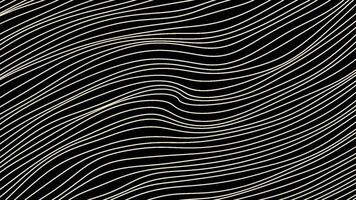 Lines move slowly in waves on black background. Motion. Thin lines move in waves. Background of stream of curved wavy threads video