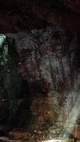 A cave with sunlight coming through the windows video