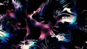 Abstract black fluid background with colorful lights, seamless loop. Motion. Viscous substance on a black background. video