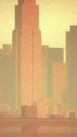 Smog lies over the skyline of Historical architecture and modern skyscrapers video
