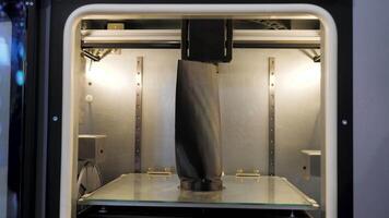 Large 3d printer. Media.A huge 3D printing machine with internal illumination. video