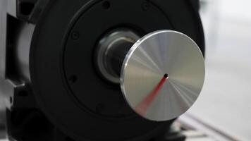 Rotating Metal machine with drum. Media. Rotating round part in production machine. Metal drum or parts rotate at factory video